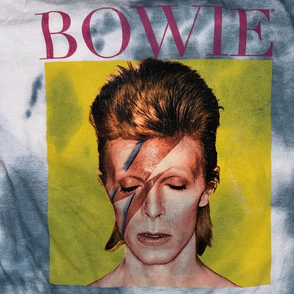 David Bowie: Aladdin Sane Tie Dye Crop Top: Women’s Small:Band Merch - Picture 3 of 3